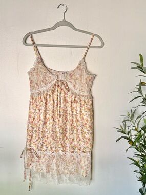 Free People boho mini slip dress